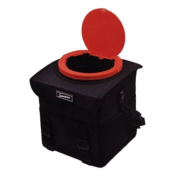 Auto Trash Can Car Waste Bin Blk w/Lid Pockets Collapsible Leakproof Journeyman - Picture 1 of 5